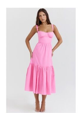 knee length dresses for ladies Satin Lace Trim Plunging Midi Dress